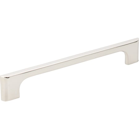 Jeffrey Alexander 160 mm Center-to-Center Polished Nickel Asymmetrical Leyton Cabinet Pull 286-160NI